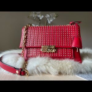 Michael kors bright red witb studs bag. Cece bag